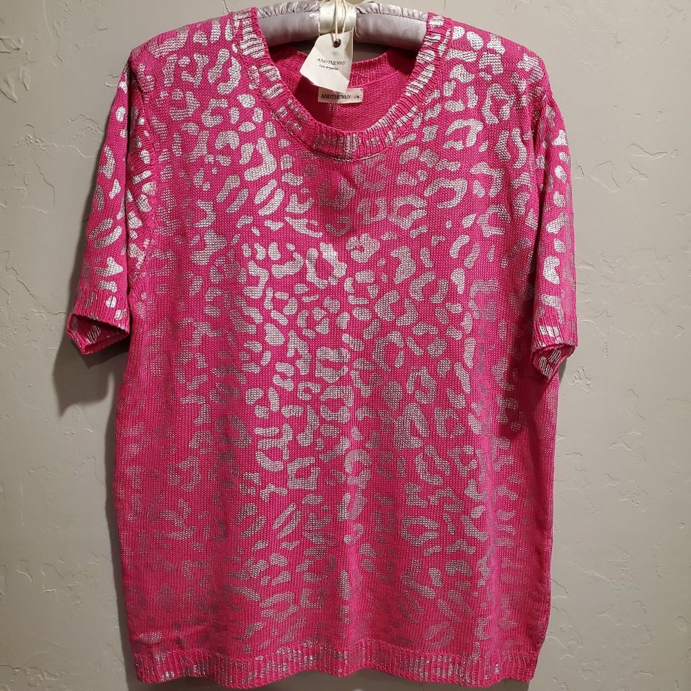 Hot Pink Leopard Print Sweater